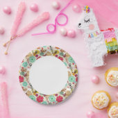 Assiettes En Carton Motif floral de style rétro (Fête)