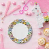 Assiettes En Carton Motif floral de style rétro 3 (Fête)