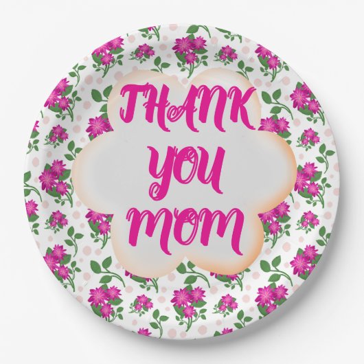 Assiettes En Carton Motif floral personnalisé et sur mesure (Devant)