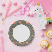 Assiettes En Carton Motif floral rétro (Fête)