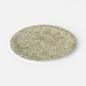 Assiettes En Carton Motif Floral Vert Sage Antique Damas (Angle)