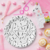 Assiettes En Carton Motif Flute Music Note (Fête)