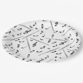 Assiettes En Carton Motif Flute Music Note (Angle)