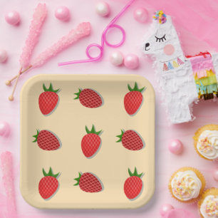 Assiettes En Carton Motif fraise pour des fruits d'été bonne ambiance