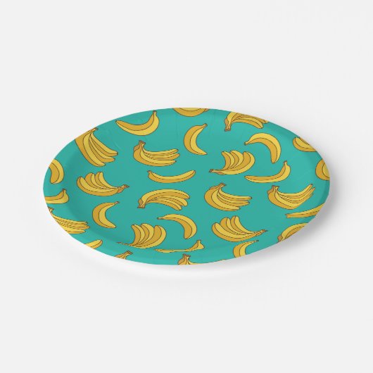 Assiettes En Carton Motif Fruit Banana (Angle)