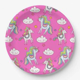 Assiettes En Carton Motif Funny Unicorn mignonne