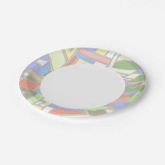 Assiettes En Carton motif géométrique 3 (Angle)