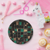 Assiettes En Carton motif géométrique Abstrait (Fête)