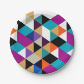 Assiettes En Carton Motif géométrique Abstrait moderne et coloré (Devant)