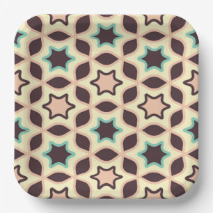 Assiettes En Carton Motif géométrique avec des formes d'étoiles en mar