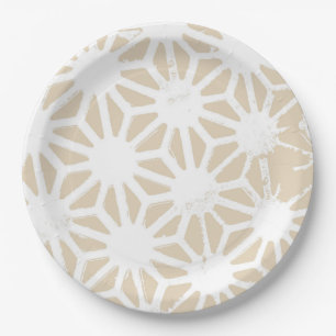 Assiettes En Carton Motif géométrique beige