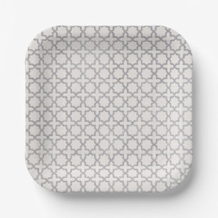 Assiettes En Carton Motif géométrique beige islamique