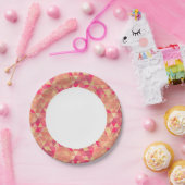 Assiettes En Carton motif géométrique de fleurs (Fête)