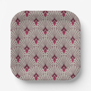 Assiettes En Carton Motif géométrique design, art déco.
