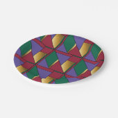 Assiettes En Carton Motif géométrique Gold violet vert rouge (Angle)