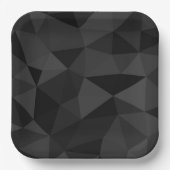Assiettes En Carton Motif géométrique gris foncé et noir (Recto)
