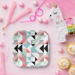 Assiettes En Carton Motif géométrique moderne