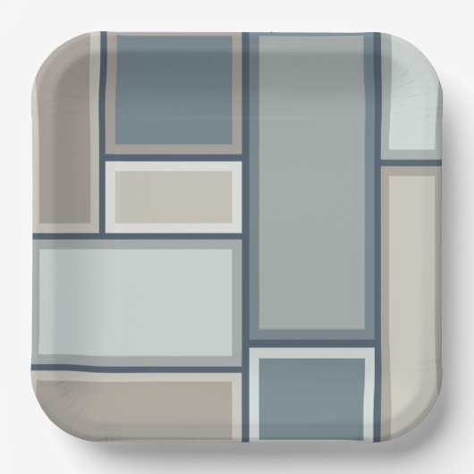 Assiettes En Carton Motif géométrique moderne Modulaire du milieu du s (Recto)