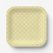 Assiettes En Carton Motif géométrique moderne Sunny Pastel Jaune (Recto)