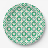 Assiettes En Carton Motif géométrique moyen élégant en vert (Devant)