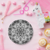 Assiettes En Carton Motif géométrique noir blanc (Fête)