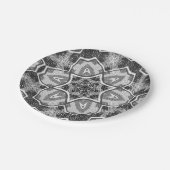 Assiettes En Carton Motif géométrique noir blanc (Angle)