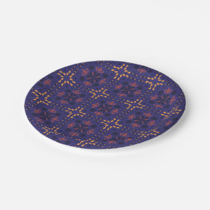 Assiettes En Carton Motif géométrique sans couture avec des motifs flo