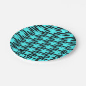 Assiettes En Carton Motif géométrique Turquoise et noir (Angle)