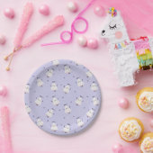 Assiettes En Carton Motif Ghost mignon avec "Boo !" Texte sur Lavender (Fête)