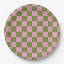 Motif Gingham à carreaux rose et vert
