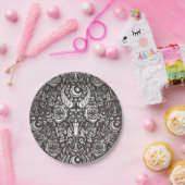 Assiettes En Carton Motif gothique monochrome (Fête)