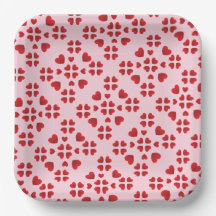 Motif graphique de cœurs rouges plats Anniversaire