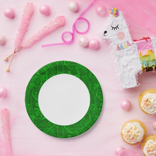 Assiettes En Carton Motif Green Printing Circuit Board (Fête)