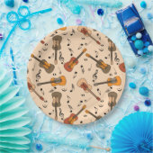 Assiettes En Carton Motif Guitare Music Notes (Fête)