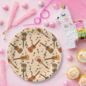 Assiettes En Carton Motif Guitare Music Notes (Fête)