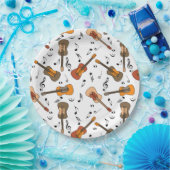 Assiettes En Carton Motif Guitare Music Notes (Fête)