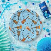 Assiettes En Carton Motif Guitare Music Notes (Fête)