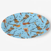 Assiettes En Carton Motif Guitare Music Notes (Angle)