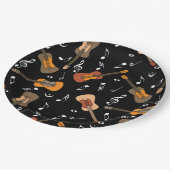 Assiettes En Carton Motif Guitare Music Notes (Angle)