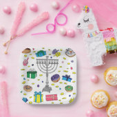 Assiettes En Carton Motif Hanoukka Blanc (Fête)