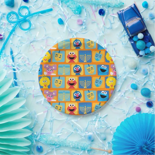 Assiettes En Carton Motif Hanoukka de Sesame Street (Fête)
