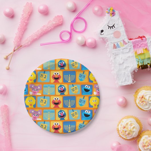 Assiettes En Carton Motif Hanoukka de Sesame Street (Fête)