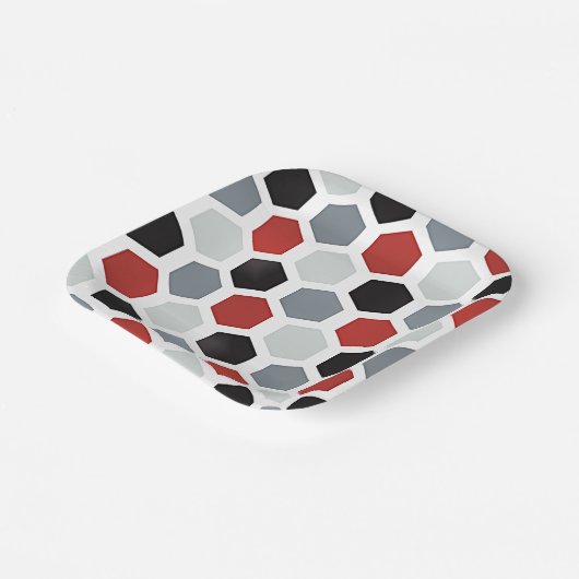 Assiettes En Carton Motif Hexagon d'Art Moderne (Angulaire)