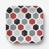 Assiettes En Carton Motif Hexagon d'Art Moderne (Recto)