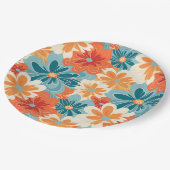 Assiettes En Carton Motif hippie Super coloré rétro (Angle)