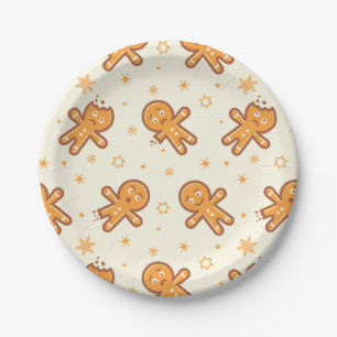 Assiettes En Carton Motif homme de pain d'épices
