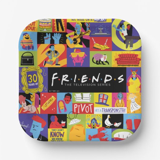 Assiettes En Carton Motif Iconic FRIENDS™ (Recto)