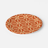 Assiettes En Carton Motif Ikat Star - Mandarin Orange (Angle)