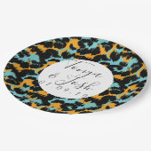 Assiettes En Carton Motif imprimé léopard coloré Mariage Moderne (Angle)