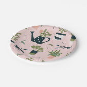 Assiettes En Carton Motif imprimé Whimsical Pink Gardening (Angle)